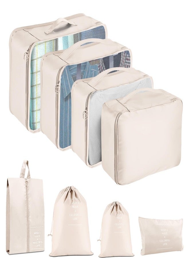 YEEYAA Packing Cubes for Travel - 8 Set Luggage Organizer Bags for Family, Mesh Breathable Travel Packing Cubes for Suitcases Durable Travel Essentials Bags Set - Image 1